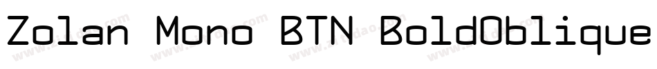 Zolan Mono BTN BoldOblique字体转换